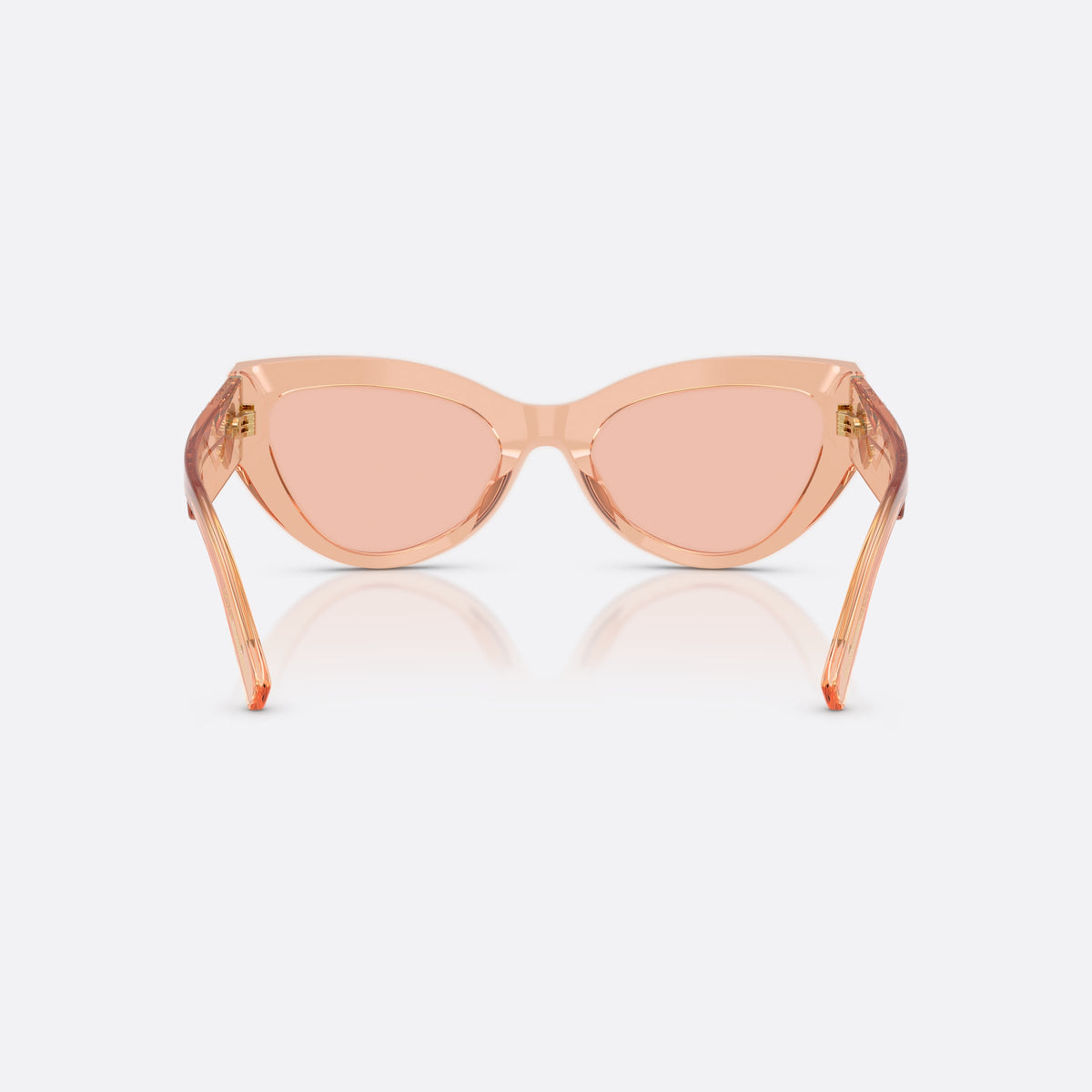 Dolce & Gabbana DG4536 322684 sunglasses, pink cat eye frame for women, integrated bridge with narrow arch, tapered temples, back view