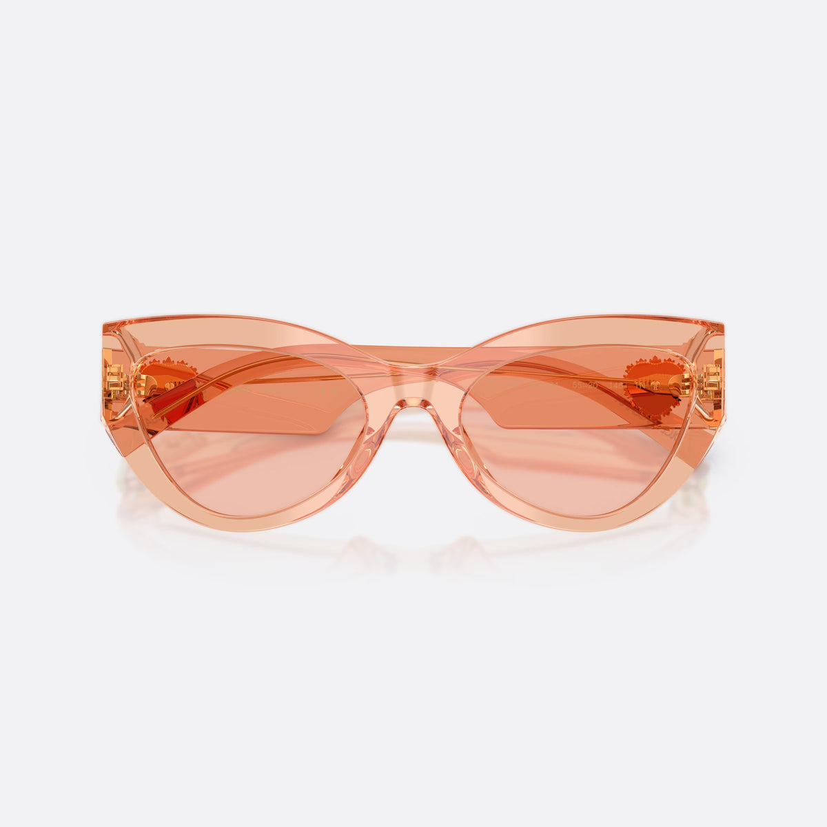 Dolce & Gabbana DG4536 322684 sunglasses, pink cat eye frame for women, integrated bridge with narrow arch, tapered temples, folded