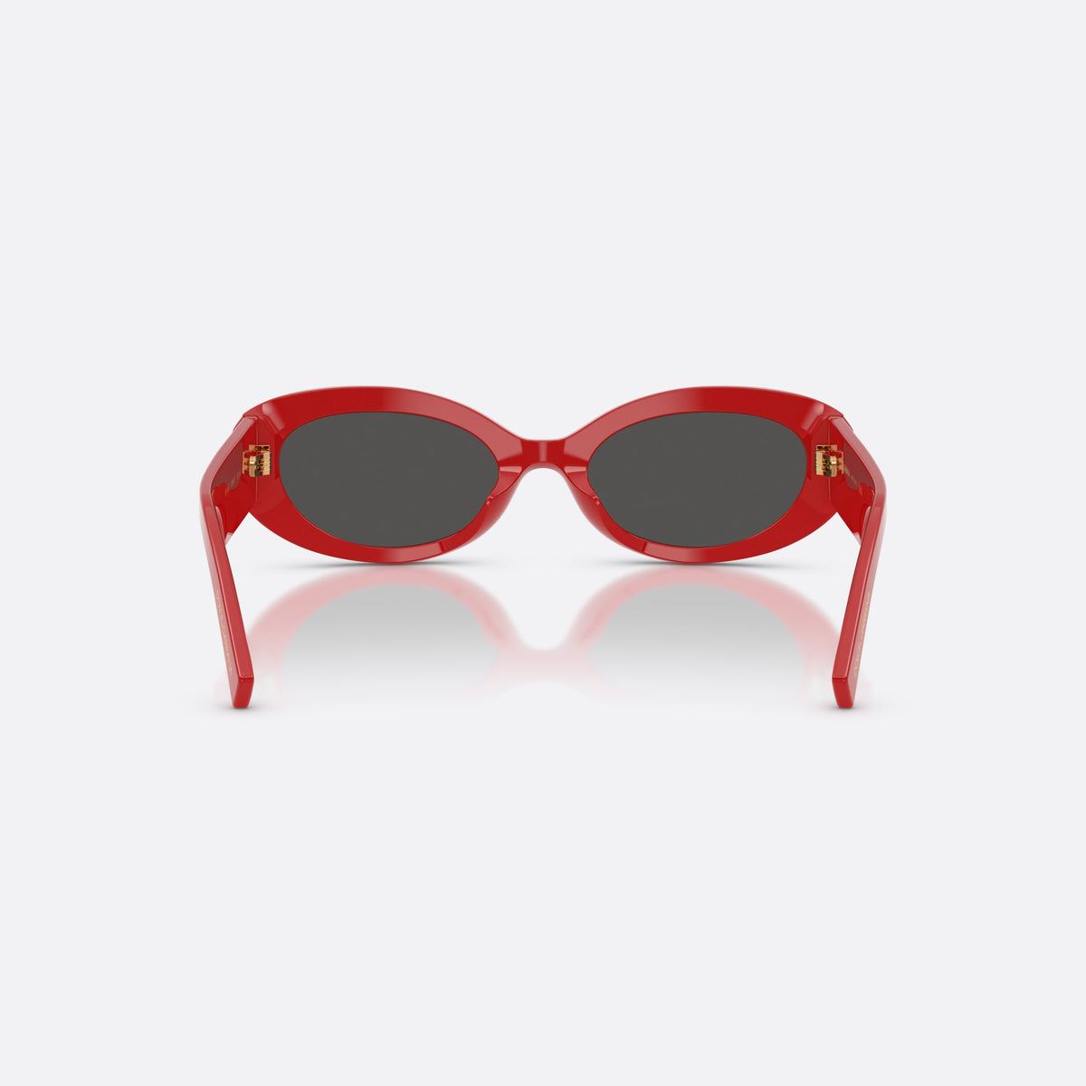 Ochelari de soare Dolce & Gabbana DG4537 308887, ovali roșu, pentru femei, punte simplă, logo al brandului pe placa brațului, vedere din spate
