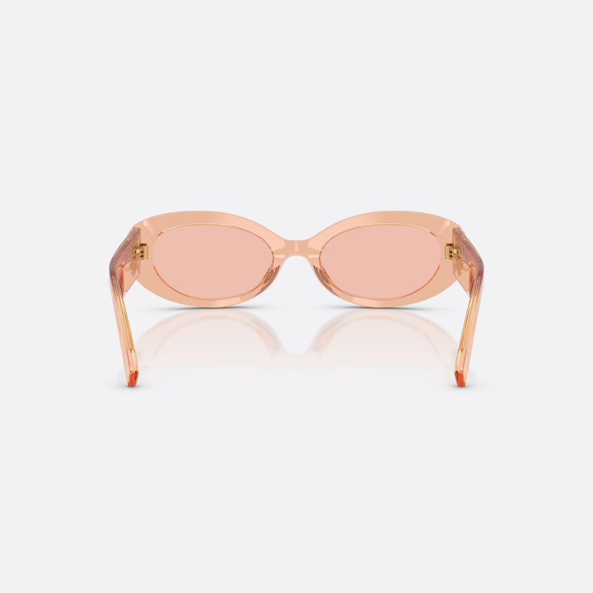 Dolce & Gabbana DG4537 322684 sunglasses, pink oval frame for women, plain bridge, brand logo plaque on temples, full-rim frame, back view