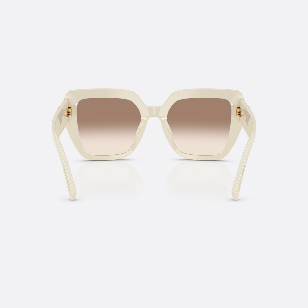 Ochelari de soare Dolce & Gabbana DG4538 331294, patrati maro, pentru femei, punte dublă simplă, placă cu logoul brandului pe braț, vedere din spate