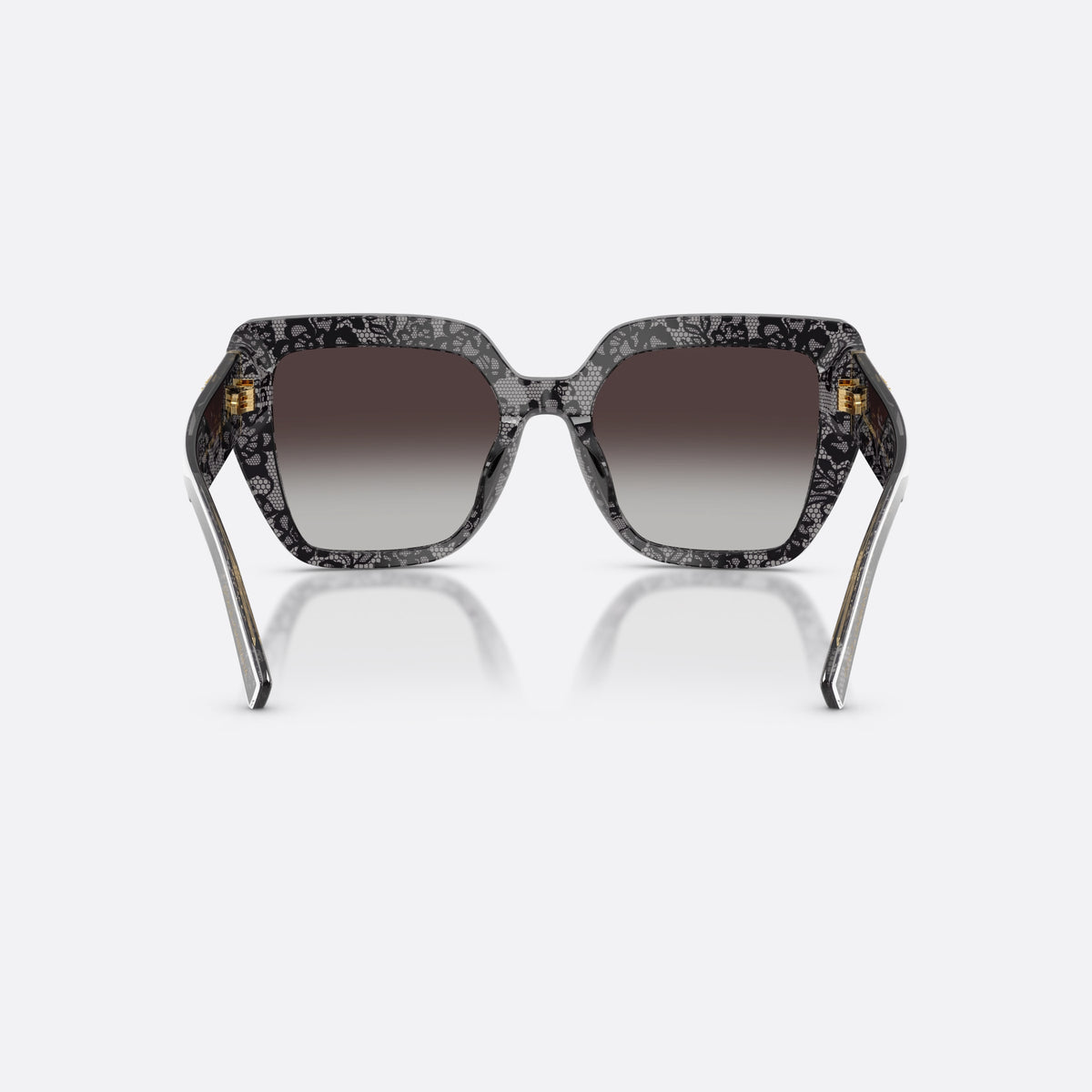 Ochelari de soare Dolce & Gabbana DG4538 34718G, patrati gri, pentru femei, punte simplă, logo al brandului pe braț, ramă completă, vedere din spate