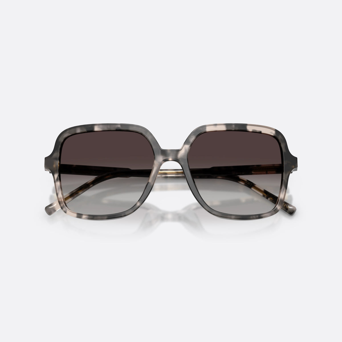 Ochelari de soare Dolce & Gabbana DG4539 31728G, patrati havana, pentru femei, punte dublă simplă, literele brandului pe brațe, cu brațele pliate
