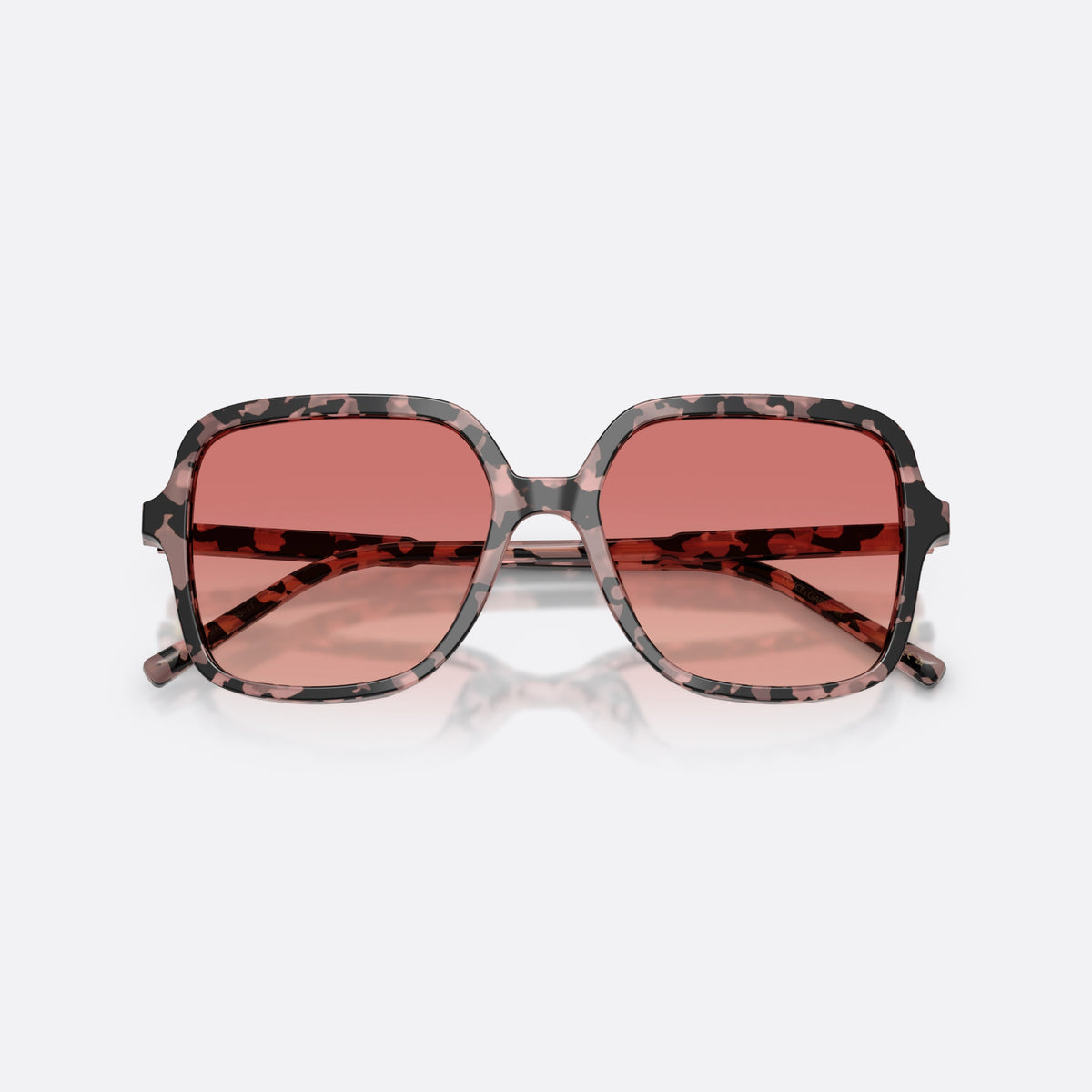 Dolce & Gabbana DG4539 3476A5 sunglasses, havana square frame for women, plain double bridge, brand lettering on the temples, folded