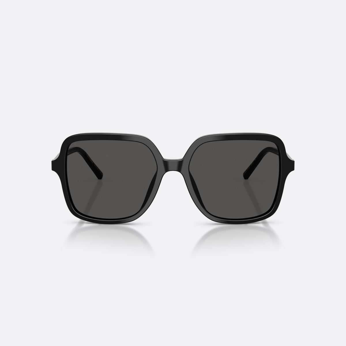 Dolce & Gabbana DG4539 501/87 sunglasses, black square frame for women, plain double bridge, brand lettering on temples, front view
