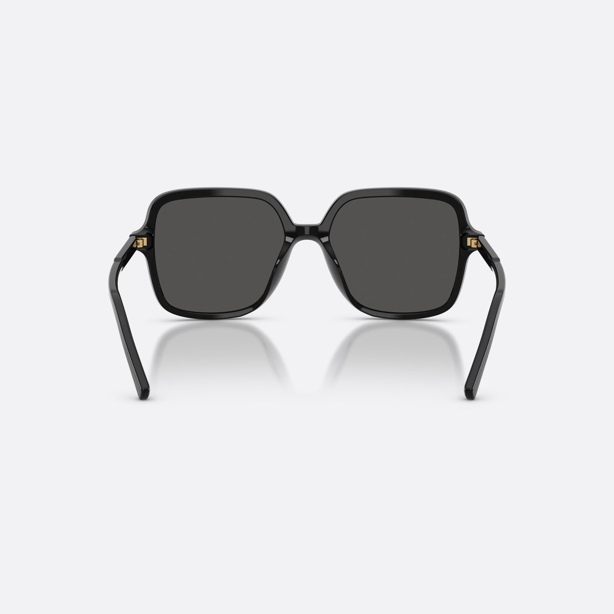 Dolce & Gabbana DG4539 501/87 sunglasses, black square frame for women, plain double bridge, brand lettering on temples, back view