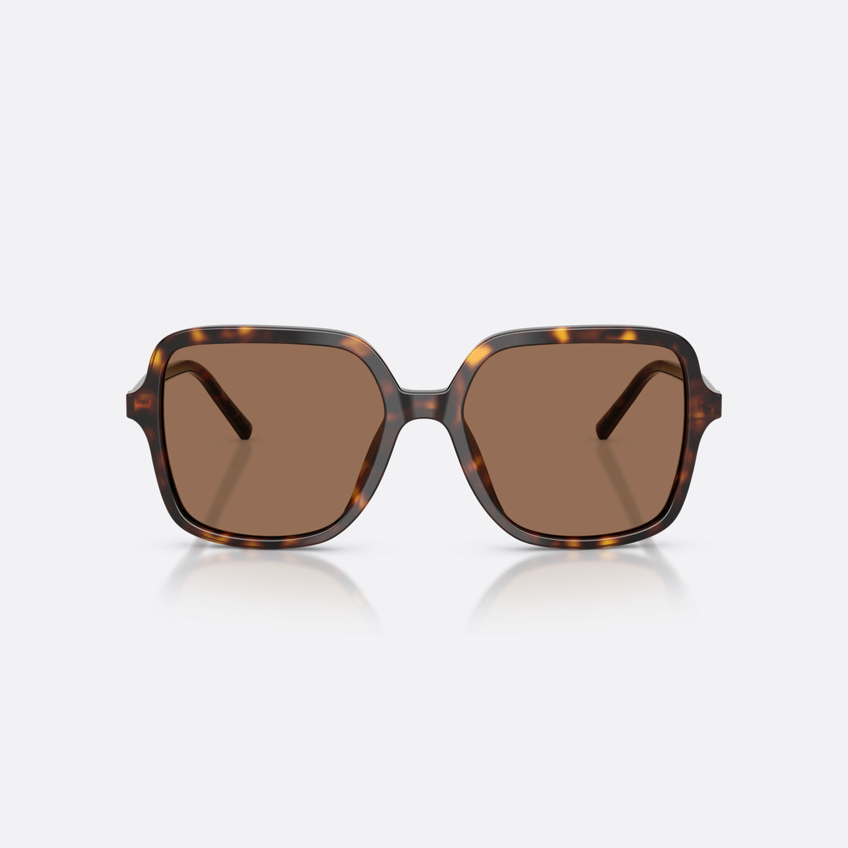 Ochelari de soare Dolce & Gabbana DG4539 502/73, patrati havana, pentru femei, punte dublă simplă, literele brandului pe brațe, vedere din față