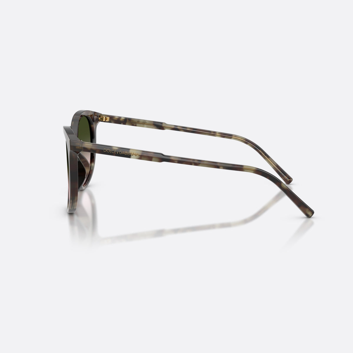Ochelari de soare Dolce & Gabbana DG4540 34782C, phantos verde, pentru femei, punte simplă, literele brandului pe brațe, ramă completă, vedere laterală