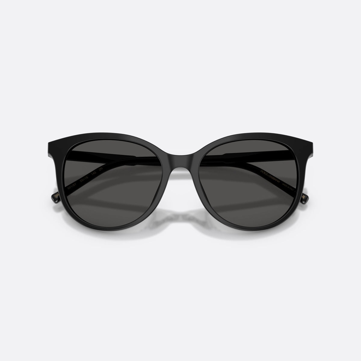 Dolce & Gabbana DG4540 501/87 sunglasses, black phantos frame for women, plain bridge, brand lettering on temples, full-rim frame, folded