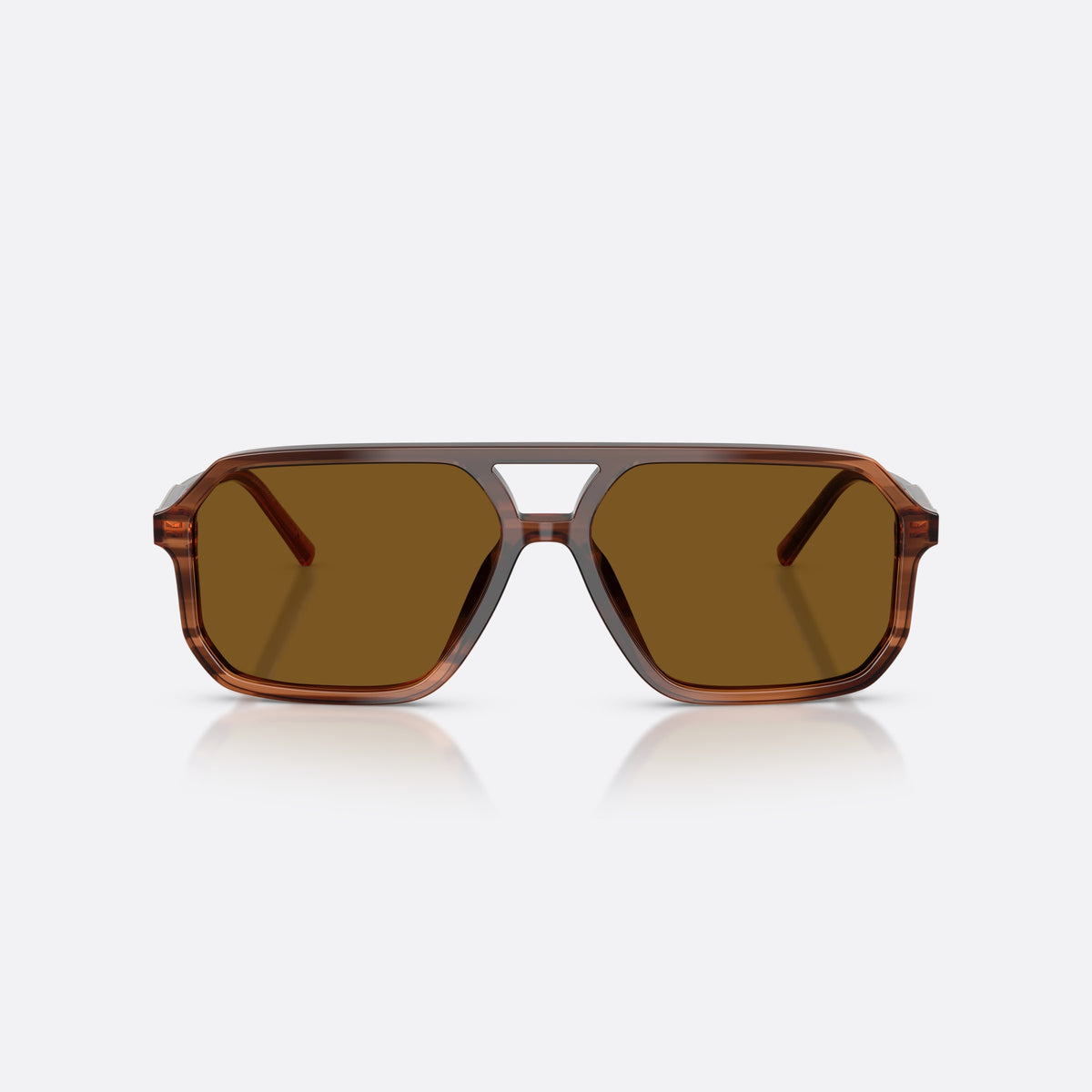 Dolce & Gabbana DG4541 348183 sunglasses, brown pilot frame, unisex, double bridge, brand logo on temple, full-rim frame, front view