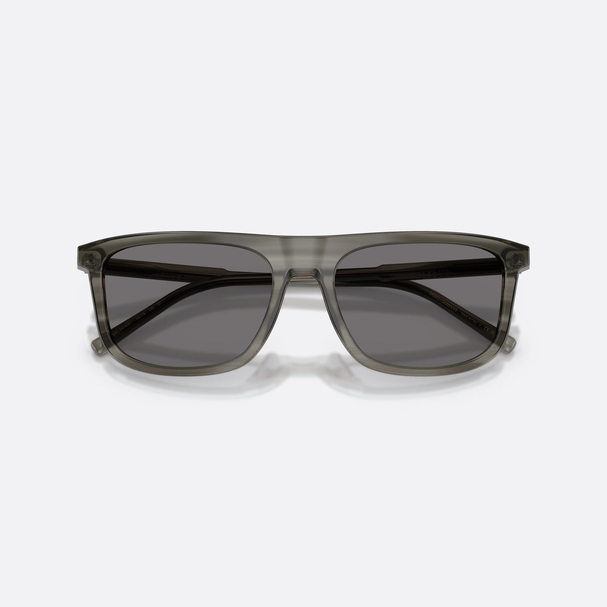 Dolce & Gabbana DG4542 347981 sunglasses, grey square frame for men, plain bridge, integrated into front, full-rim frame, folded