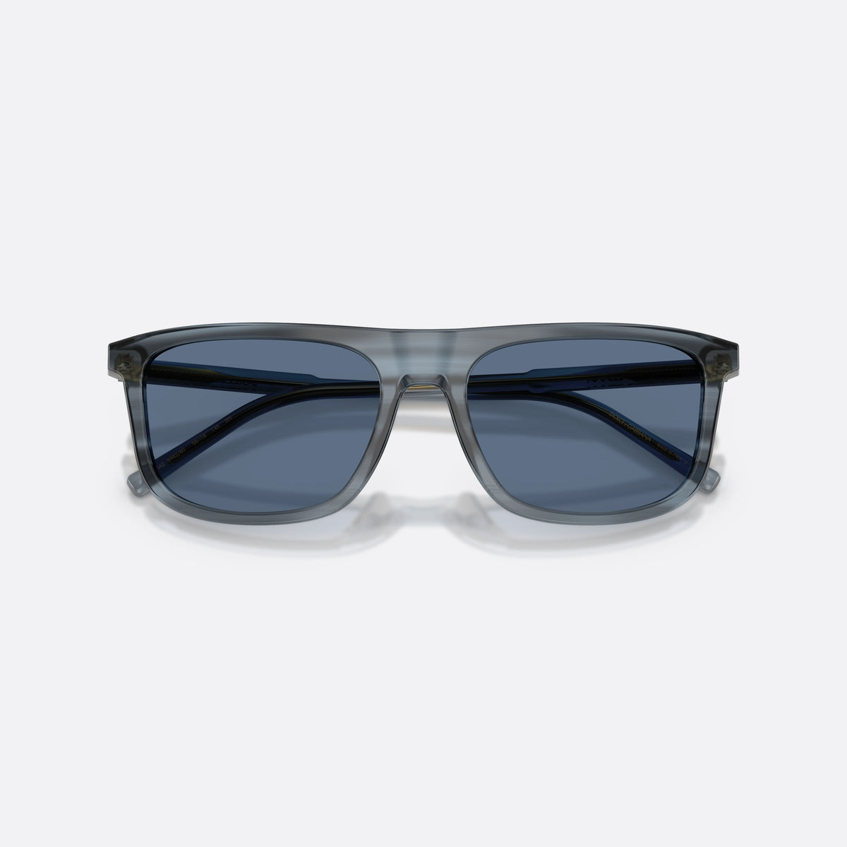 Dolce & Gabbana DG4542 348280 sunglasses, blue square frame for men, plain bridge, brand lettering on temples, full-rim frame, folded
