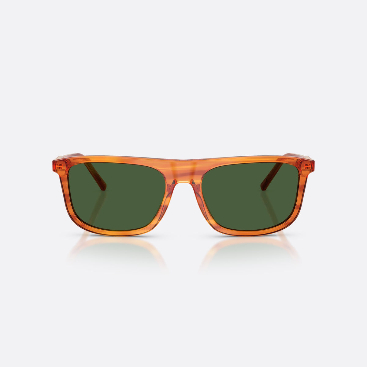 Ochelari de soare Dolce & Gabbana DG4542 348371, patrati maro, pentru bărbați, punte simplă, literele brandului pe brațe, ramă completă, vedere din față