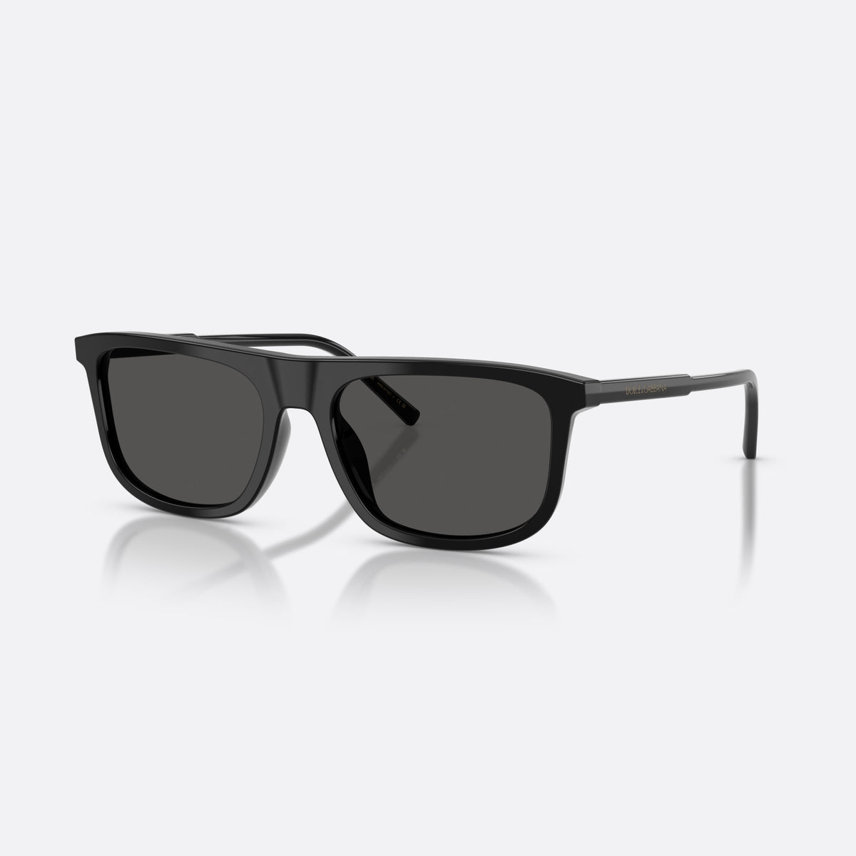 Dolce & Gabbana DG4542 501/87 sunglasses, black square frame for men, plain bridge, integrated into frame, slim tapered temples