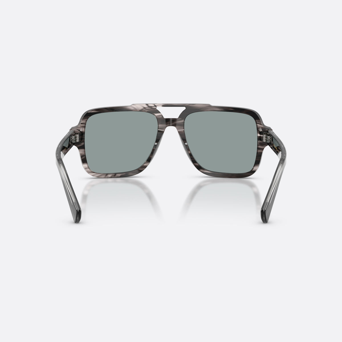 Dolce & Gabbana DG4544 3440/1 sunglasses, grey pilot frame for men, double bridge with top bar, brand lettering on temple, back view