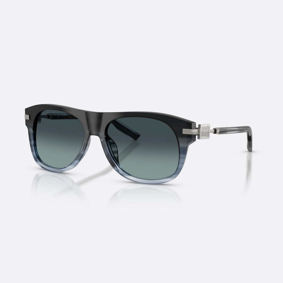 Dolce & Gabbana DG4546 348519 sunglasses, blue square frame for men, plain bridge, integrated into frame, slim tapered temples