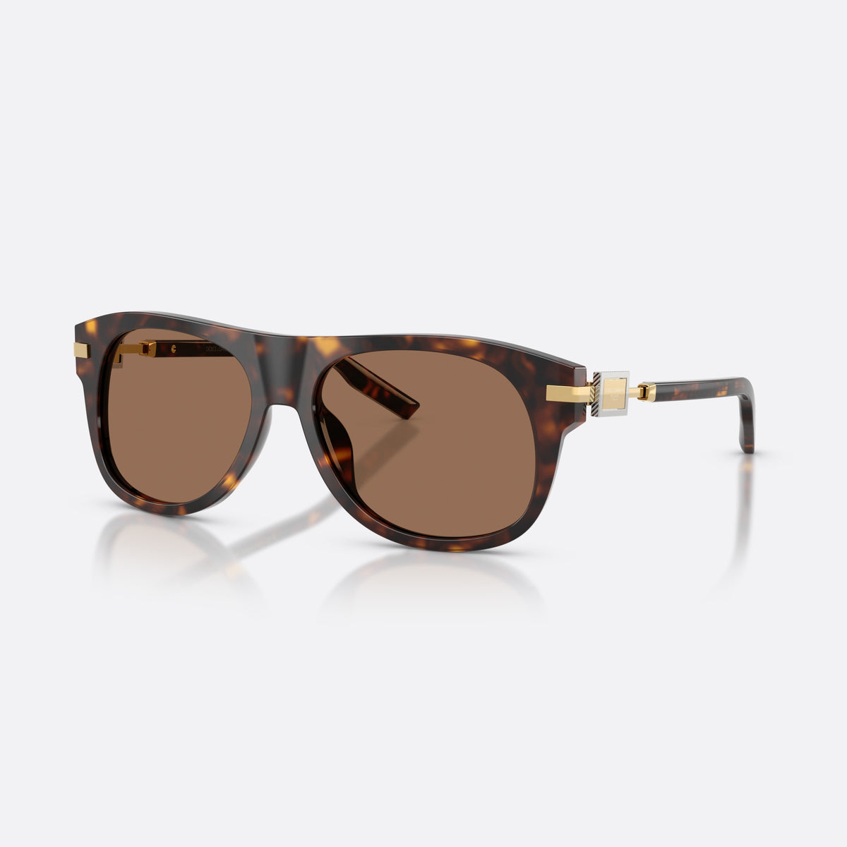 Ochelari de soare Dolce & Gabbana DG4546 502/73, patrati havana, pentru bărbați, punte dublă simplă, brațe plate cu miez metalic