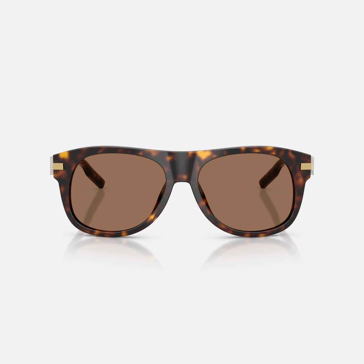 Ochelari de soare Dolce & Gabbana DG4546 502/73, patrati havana, pentru bărbați, punte dublă simplă, brațe plate cu miez metalic, vedere din față