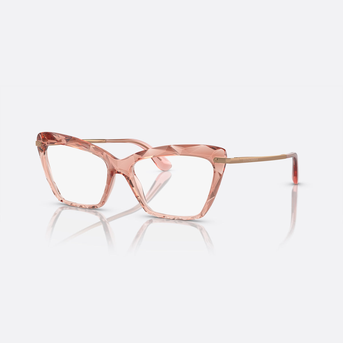 Rame ochelari de vedere Dolce & Gabbana DG5025 3148, cat eye roz, pentru femei, punte joasă în formă de șa, literele brandului pe brațe