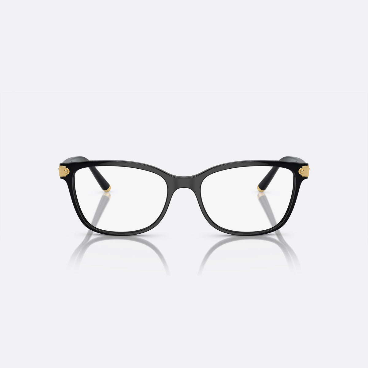 Dolce & Gabbana DG5036 501 eyeglasses, black butterfly frame for women, plain bridge with slim profile, brand lettering on temples