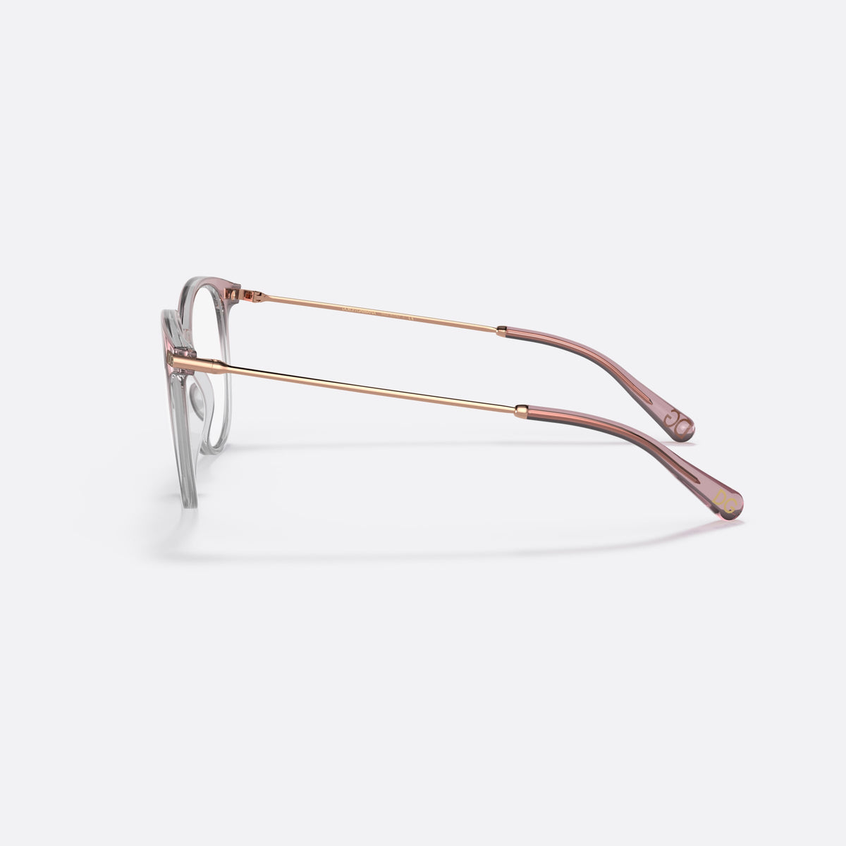 Rame ochelari de vedere Dolce & Gabbana DG5071 3303, phantos roz, pentru femei, punte șa cu accent metalic, ramă completă, vedere laterală