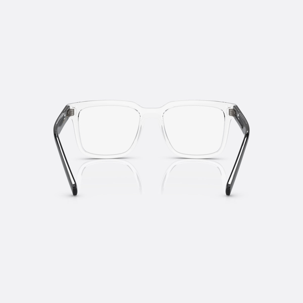 Dolce & Gabbana DG5101 3133 V eyeglasses, clear square frame for men, plain bridge, brand lettering on temples, flat temples