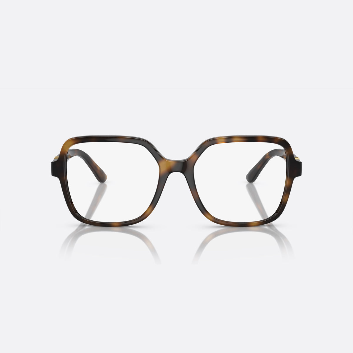Dolce & Gabbana DG5105U 502 N eyeglasses, havana oversize frame for women, plain bridge, brand logo plaque on temples, front view