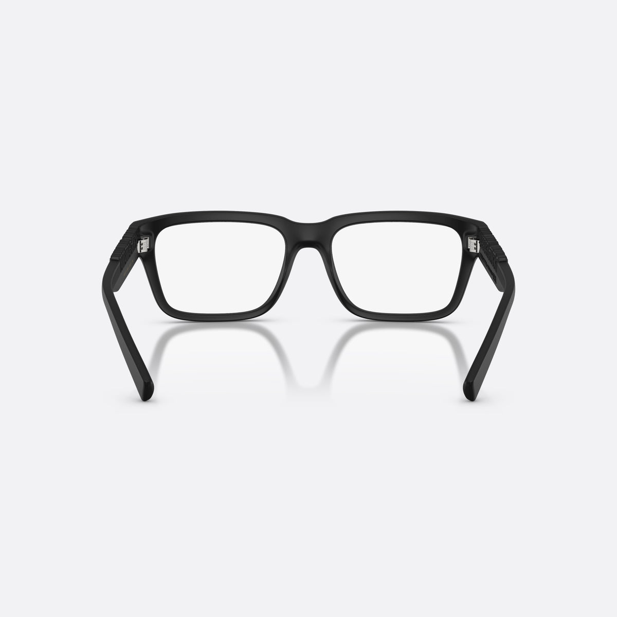 Dolce & Gabbana DG5112 2525 eyeglasses, black rectangle frame, unisex, plain saddle-style bridge, brand lettering on the temples, back view