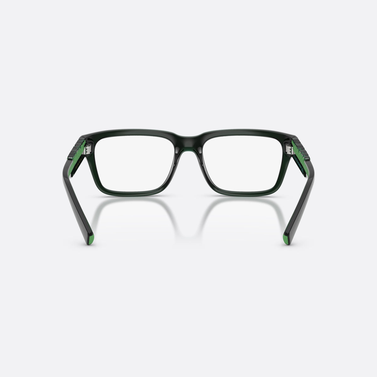 Dolce & Gabbana DG5112 3008 eyeglasses, green rectangle frame, unisex, plain bridge, brand lettering on temples, full-rim frame, back view