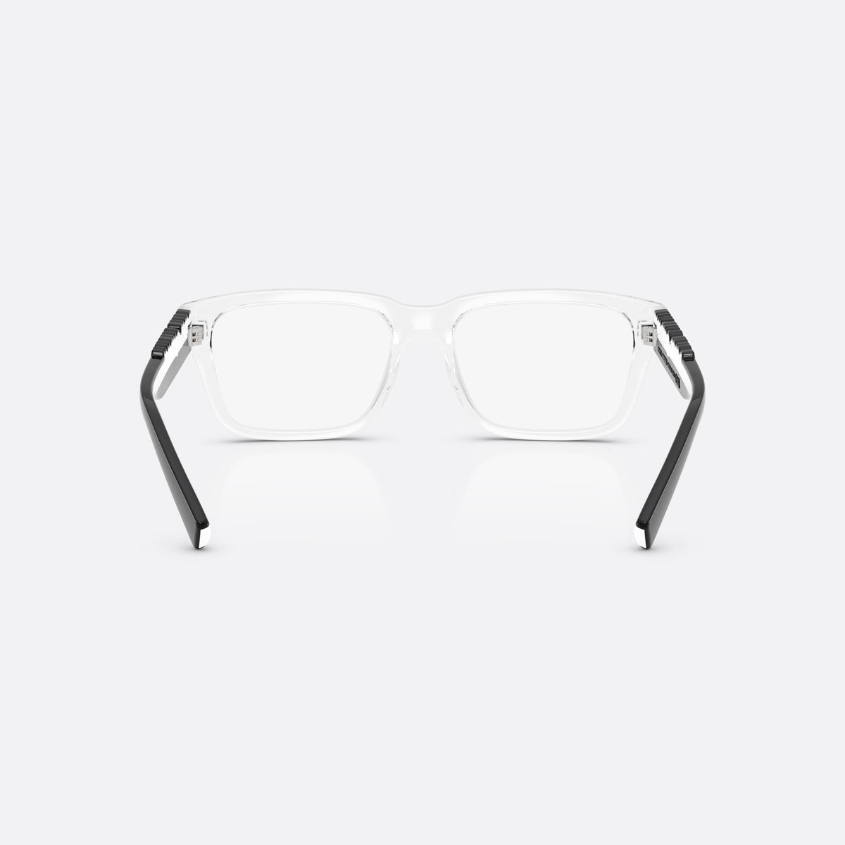 Dolce & Gabbana DG5112 3133 eyeglasses, clear rectangle frame, unisex, plain integrated bridge, brand lettering on temples, back view
