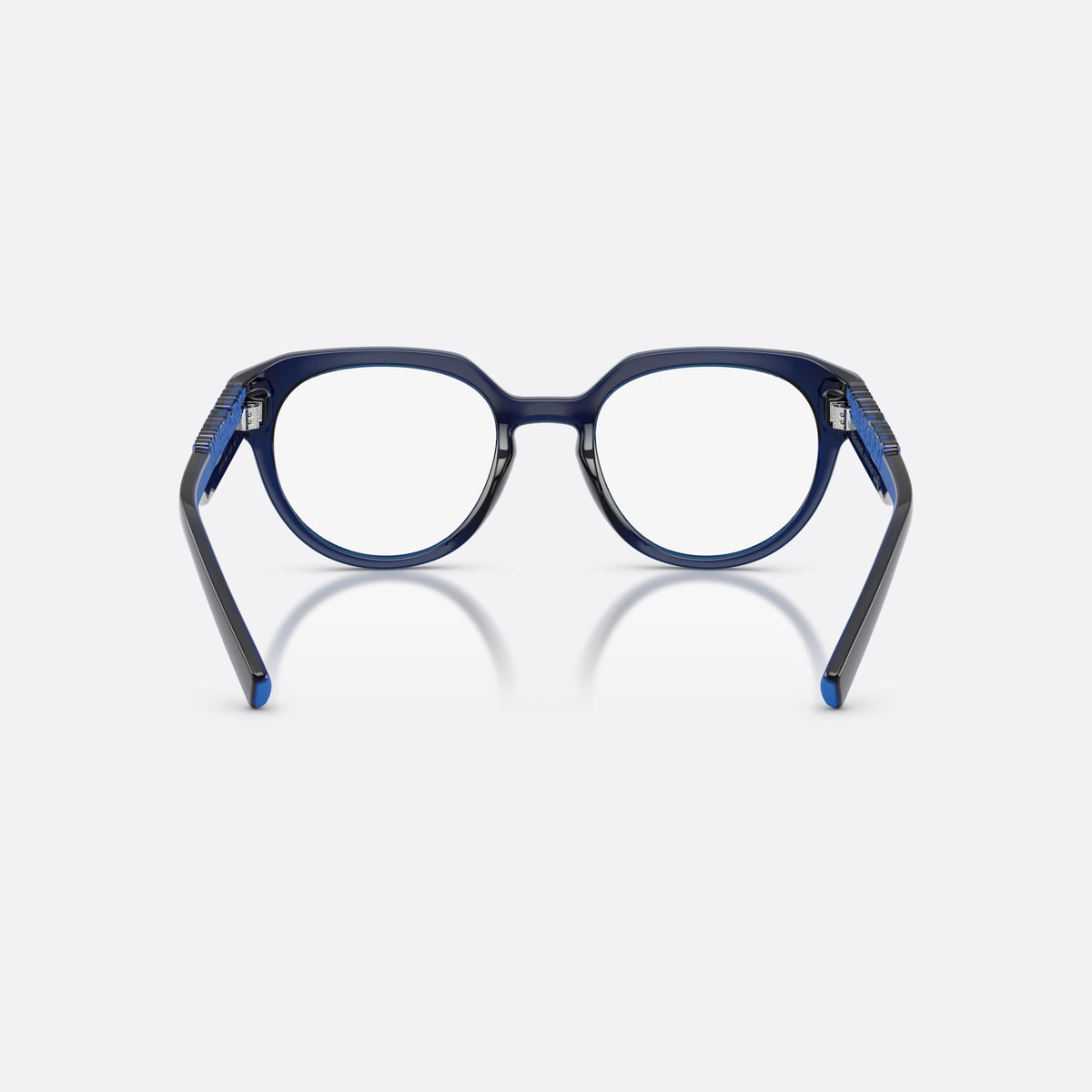Dolce & Gabbana DG5113 3009 eyeglasses, blue phantos frame, unisex, raised brand lettering on temples, back view