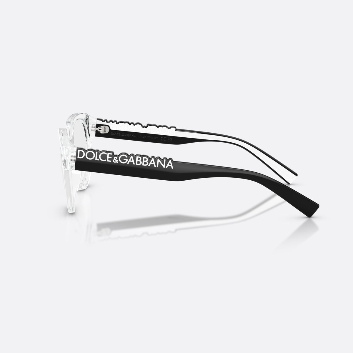 Rame ochelari de vedere Dolce & Gabbana DG5113 3133, phantos transparent, unisex, literele brandului pe brațe, brațe subțiri, conice, vedere laterală