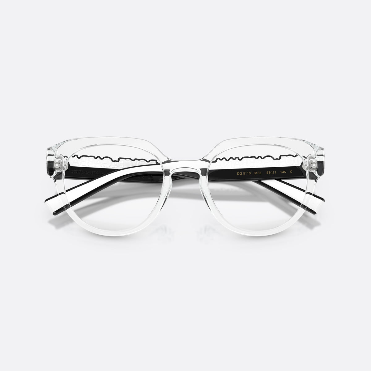 Rame ochelari de vedere Dolce & Gabbana DG5113 3133, phantos transparent, unisex, literele brandului pe brațe, brațe subțiri, conice, cu brațele pliate