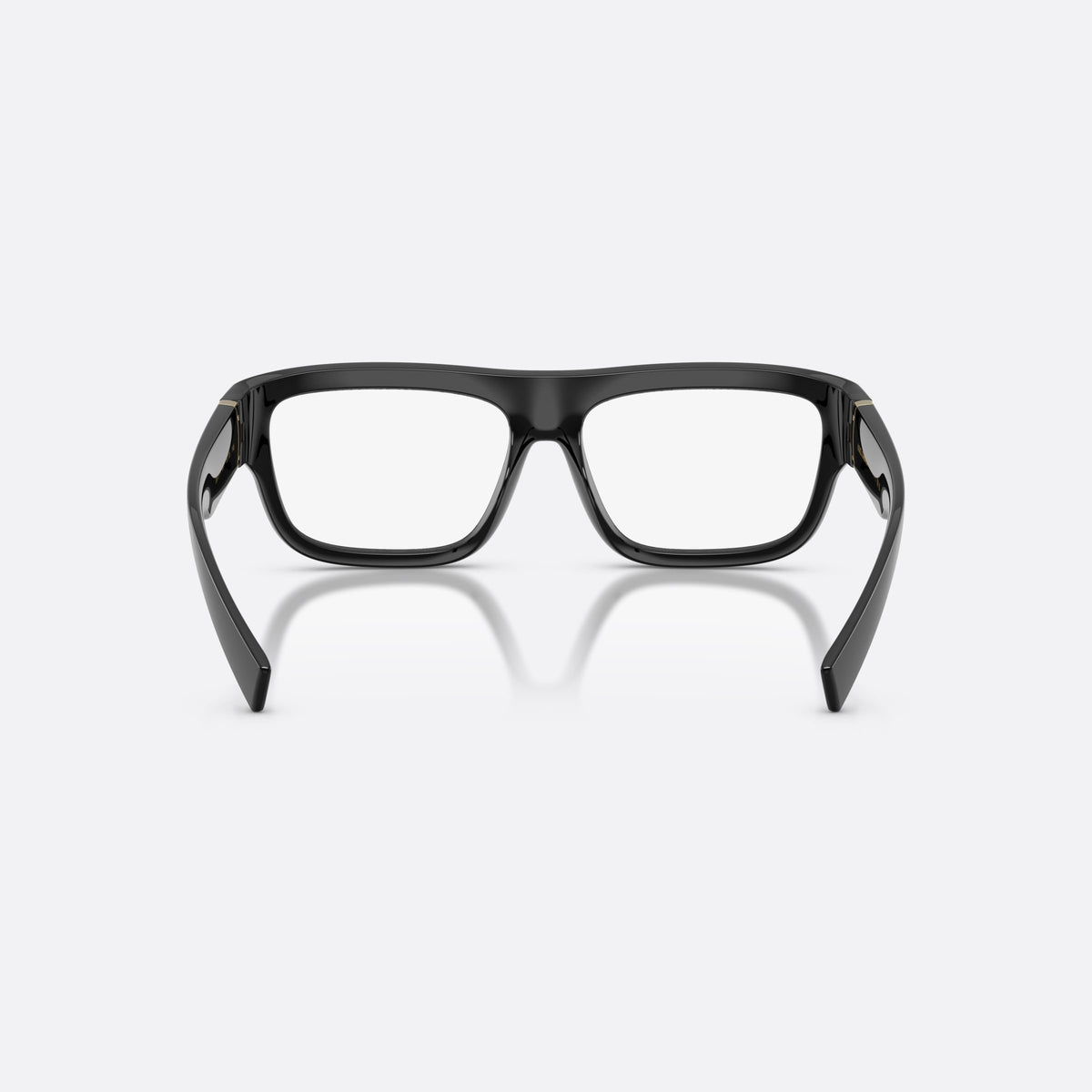 Dolce & Gabbana DG5114 501 eyeglasses, black rectangle frame for men, saddle bridge, gold-tone brand logo on temple, back view