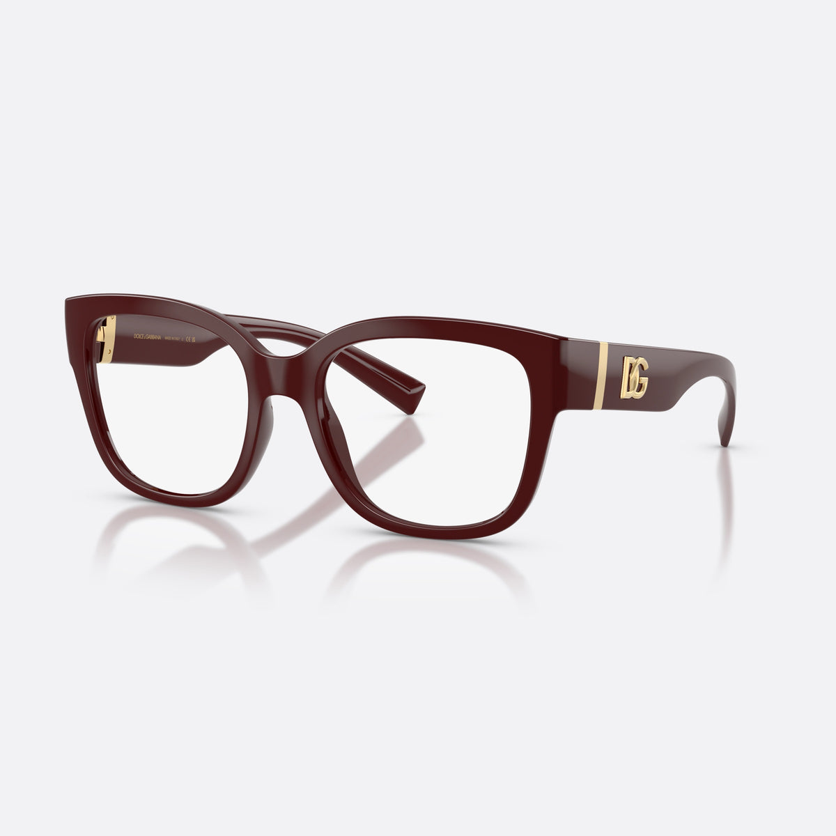 Dolce & Gabbana DG5115 3091 eyeglasses, red butterfly frame for women, brand logo plaque on temple, wide temples with plaque