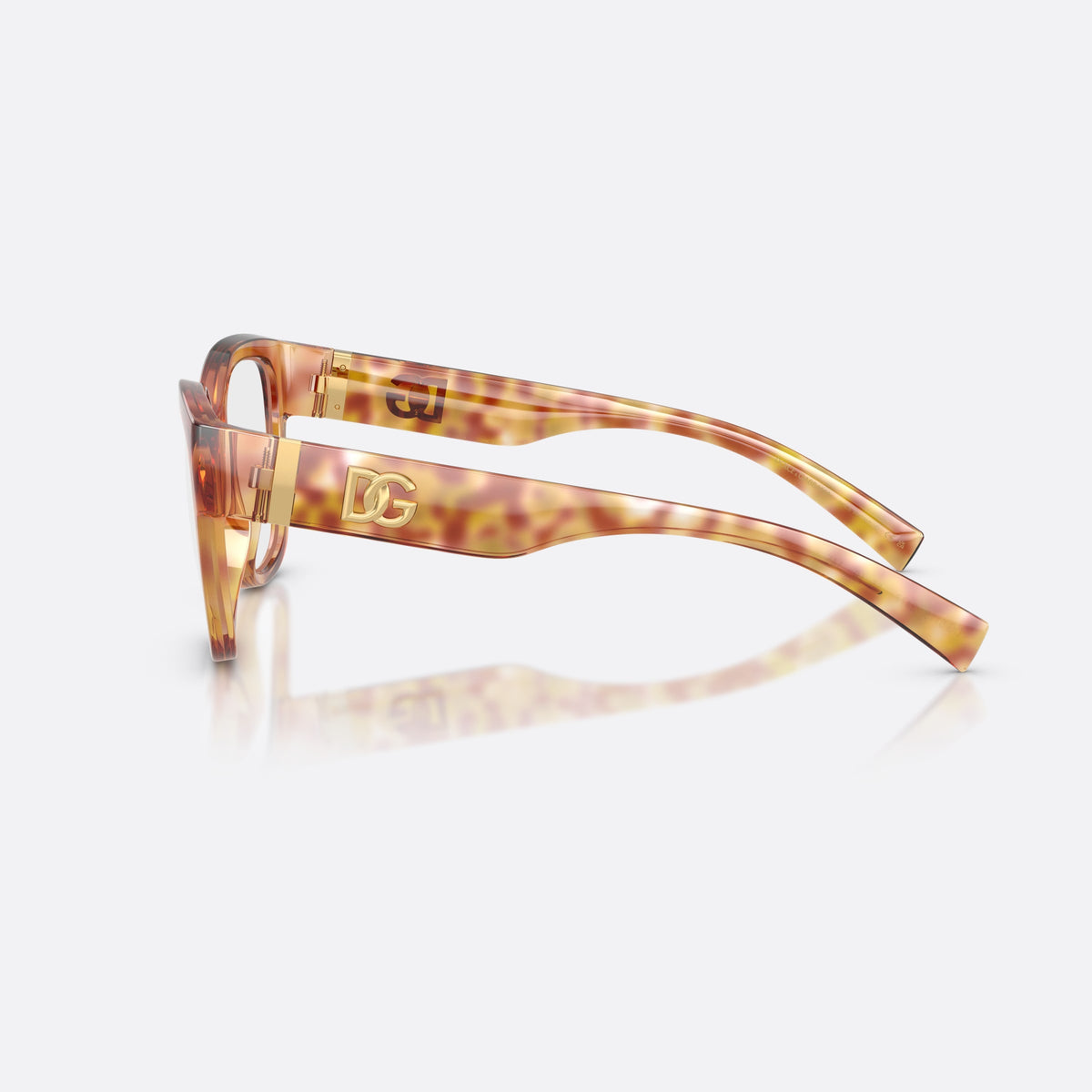 Dolce & Gabbana DG5115 3477 eyeglasses, violet butterfly frame for women, brand logo plaque on temples, full-rim frame, side view