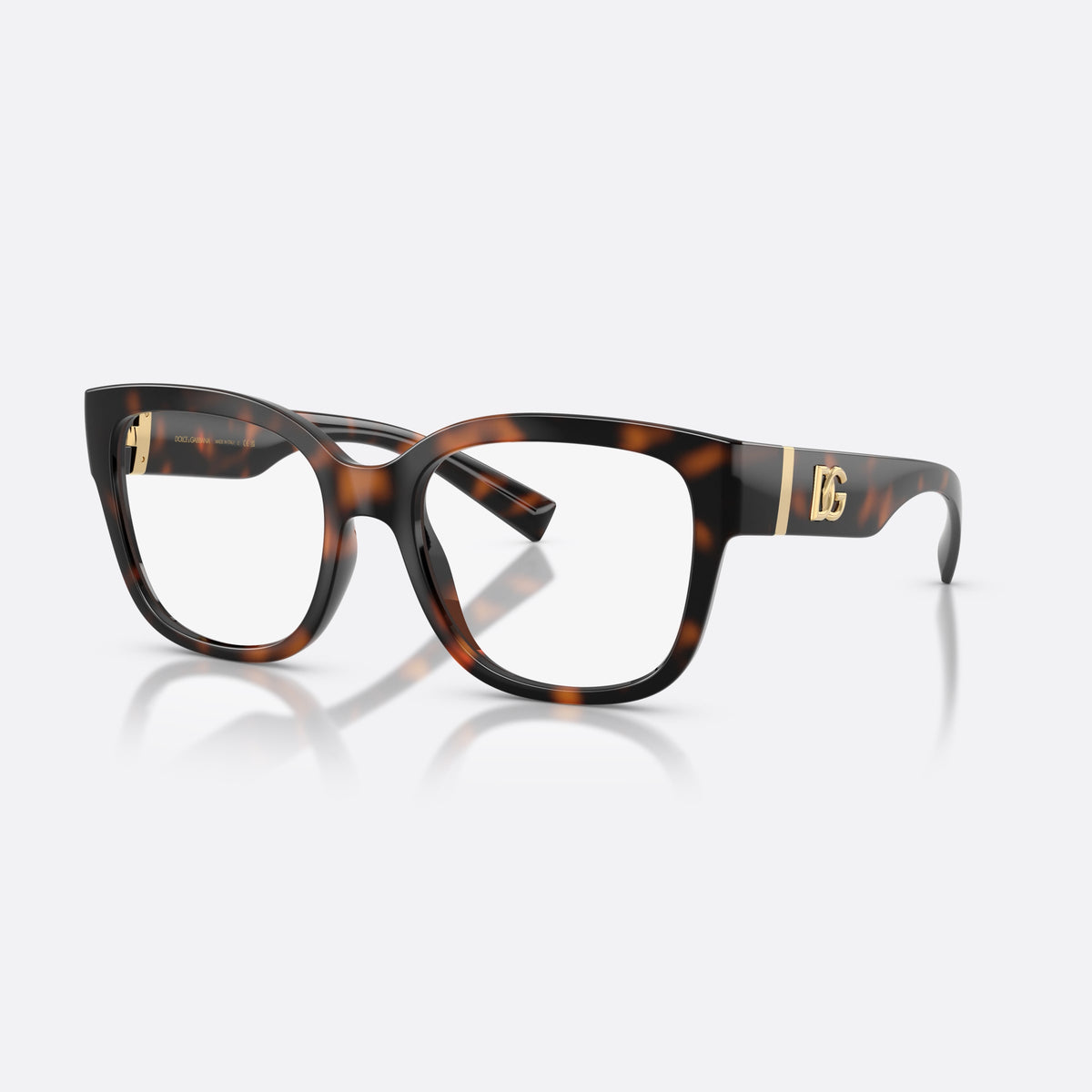 Dolce & Gabbana DG5115 502 eyeglasses, havana butterfly frame for women, plain bridge, integrated into rim, gold-tone hinges