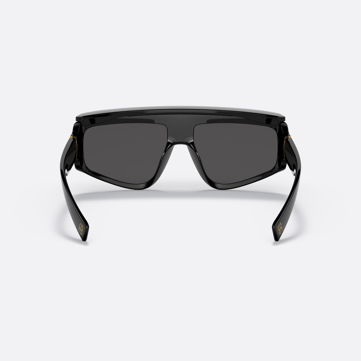 Dolce & Gabbana DG6177 501/87 sunglasses, black rectangle frame, unisex, integrated bridge with wide-set shape, wide tapered temples, back view