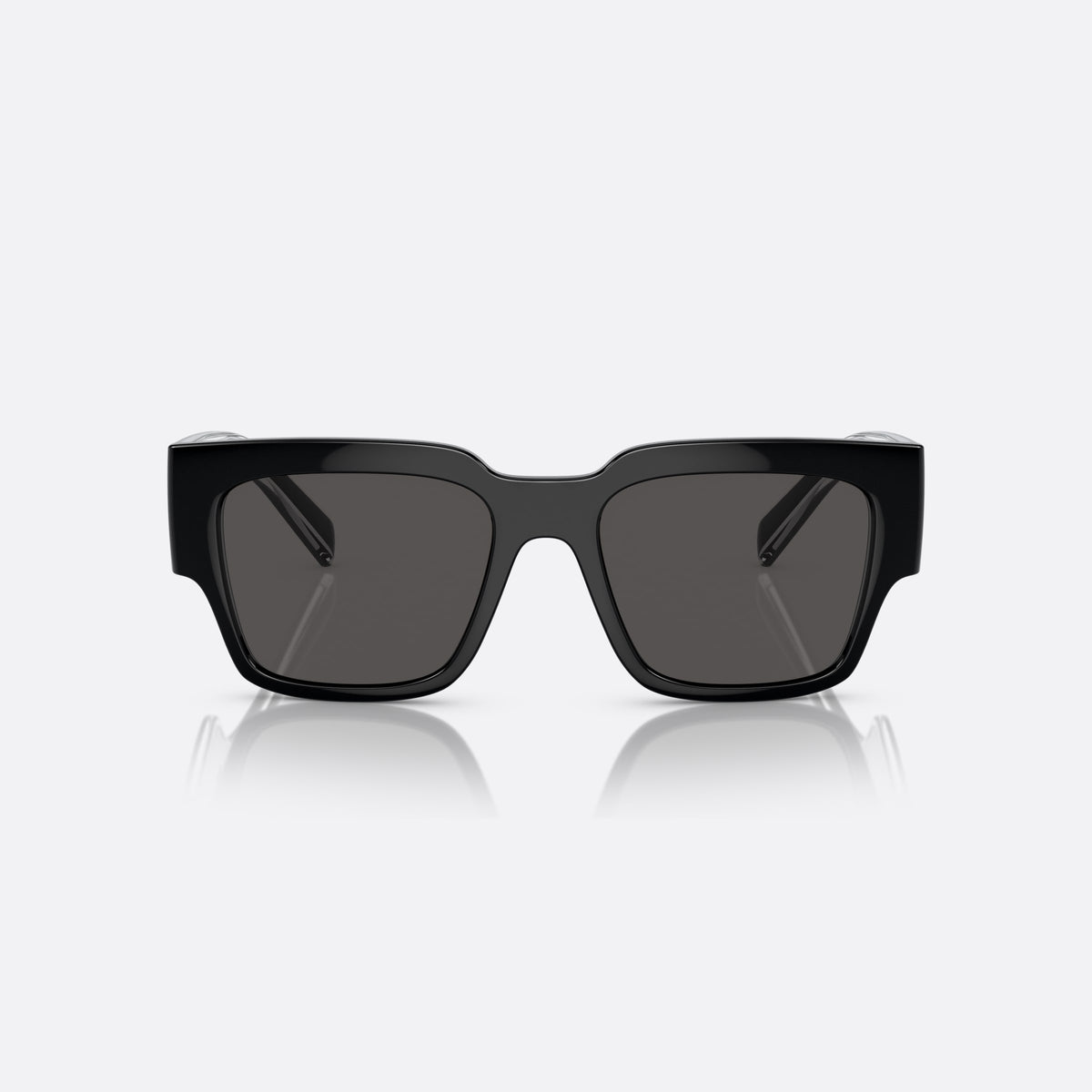 Dolce & Gabbana DG6184 501/87 sunglasses, black square frame for men, plain bridge, integrated into frame, full-rim frame, front view