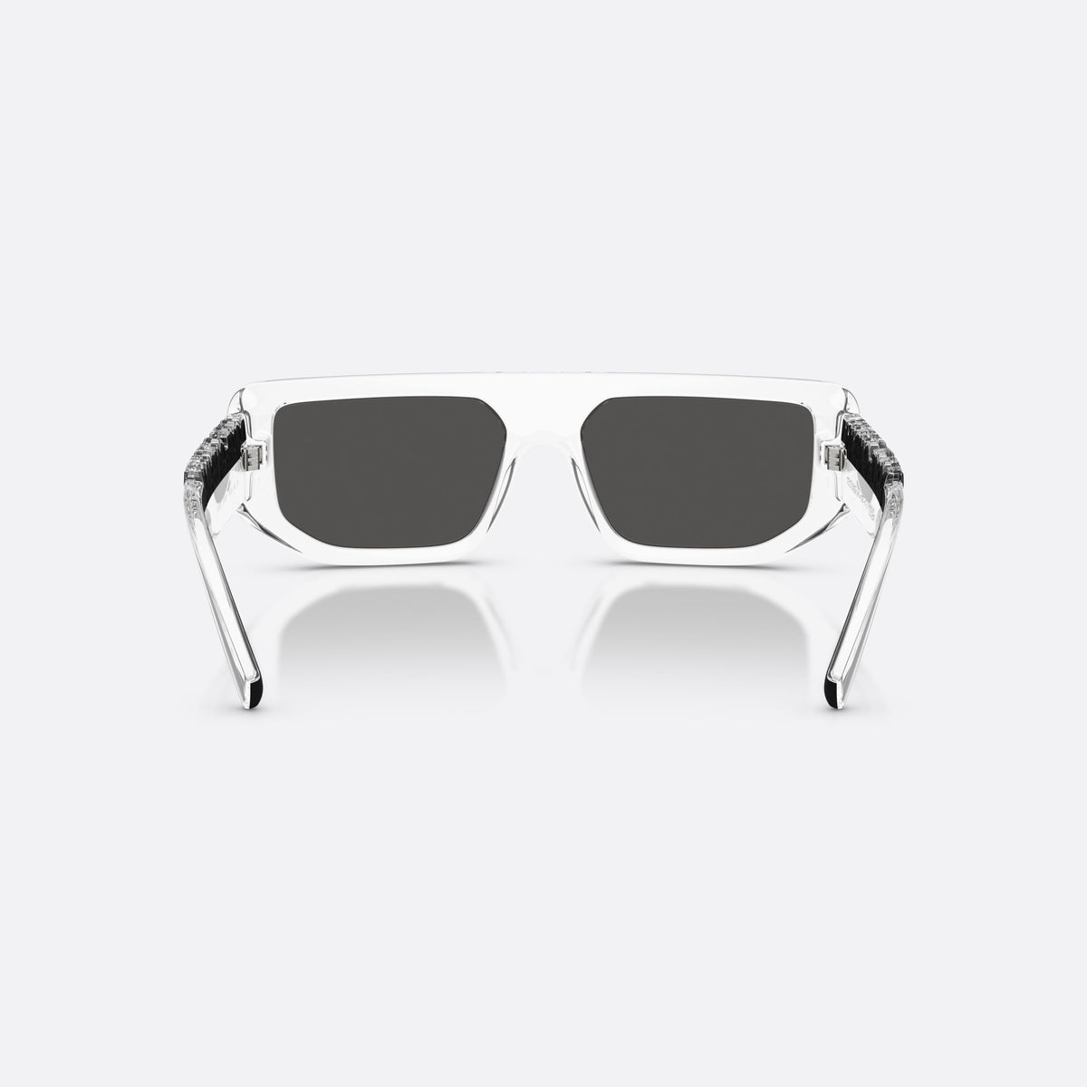 Ochelari de soare Dolce & Gabbana DG6203 313387, rectangulari transparent, unisex, punte simplă, literele brandului pe brațe, ramă completă, vedere din spate