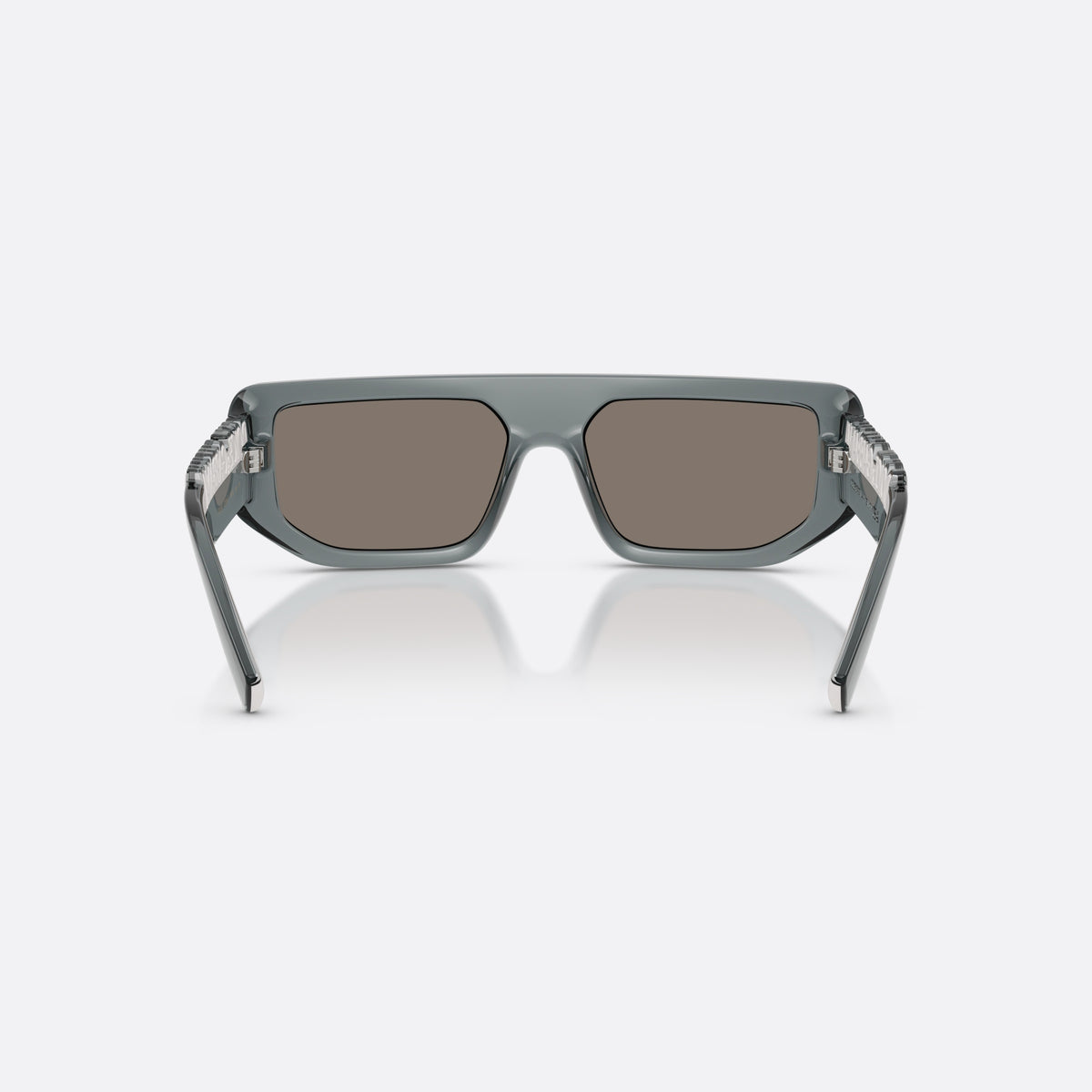 Ochelari de soare Dolce & Gabbana DG6203 32556G, rectangulari gri, unisex, punte simplă cu ramă conectată la lentile, ramă completă, vedere din spate