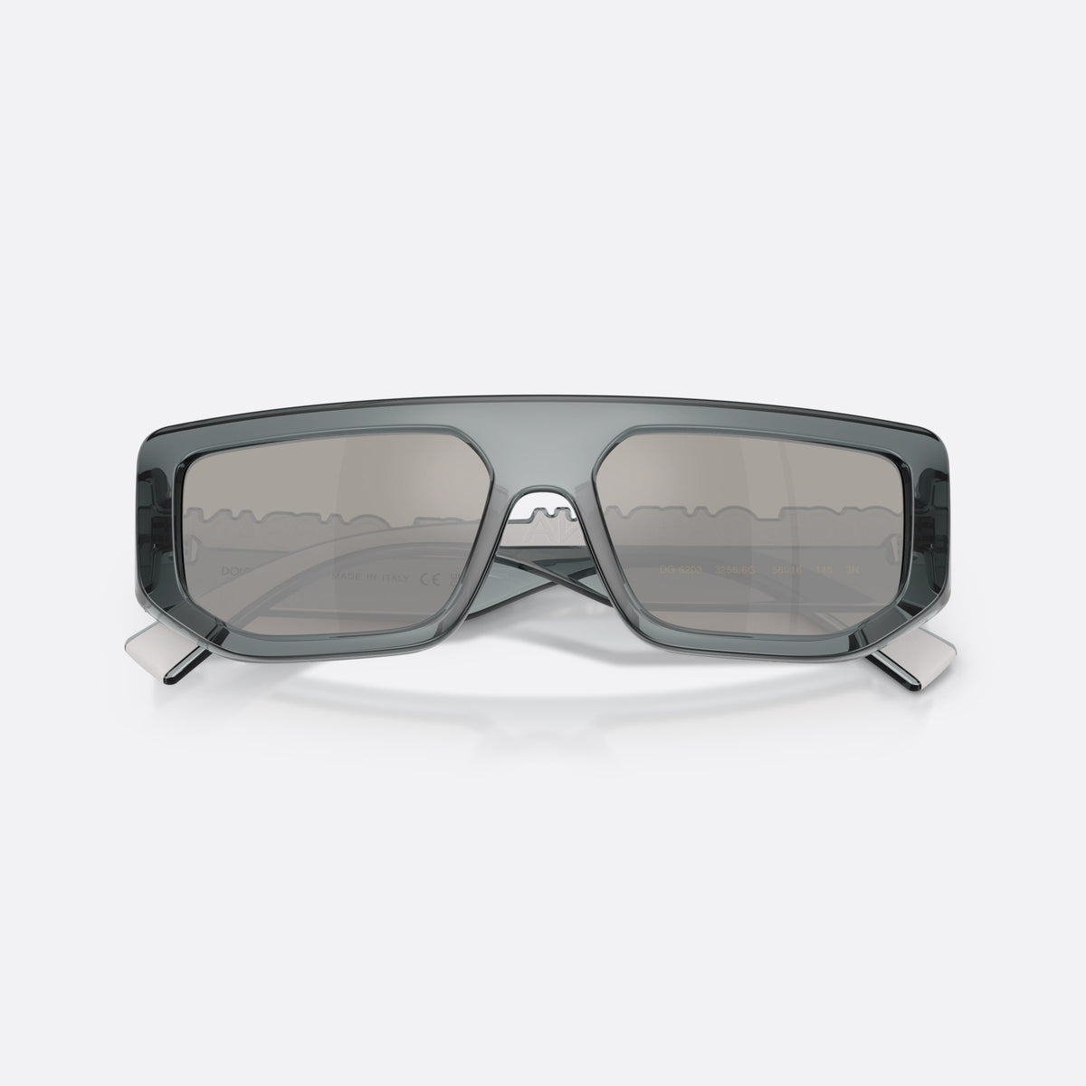 Ochelari de soare Dolce & Gabbana DG6203 32556G, rectangulari gri, unisex, punte simplă cu ramă conectată la lentile, ramă completă, cu brațele pliate