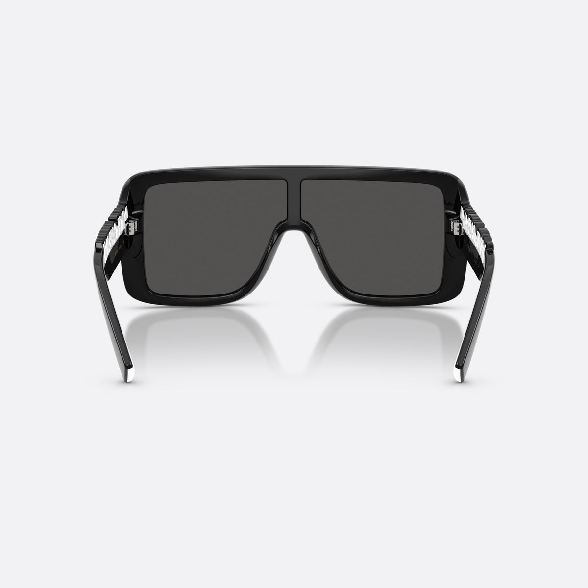 Ochelari de soare Dolce & Gabbana DG6204 501/87, rectangulari negru, unisex, punte integrată simplă, literele brandului pe brațe, vedere din spate