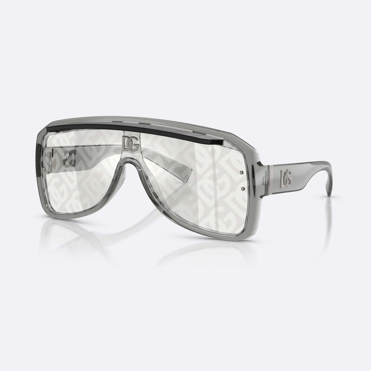 Ochelari de soare Dolce & Gabbana DG6205 3160AL, pilot gri, unisex, logo al brandului pe placă pe braț, brațe late cu nituri