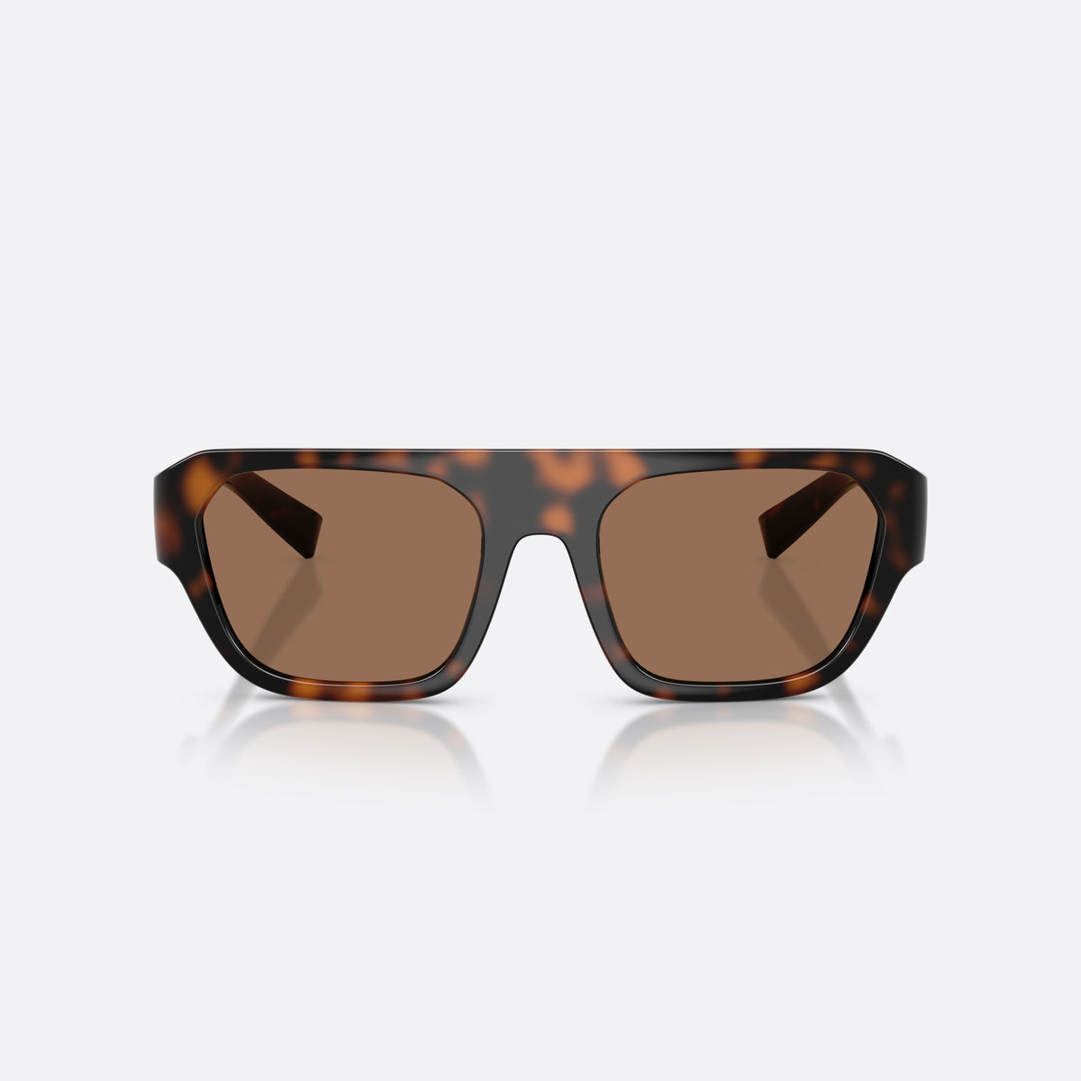 Dolce & Gabbana DG6206 502/73 sunglasses, havana square frame for men, keyhole bridge, brand logo on temple, wide tapered temples, front view
