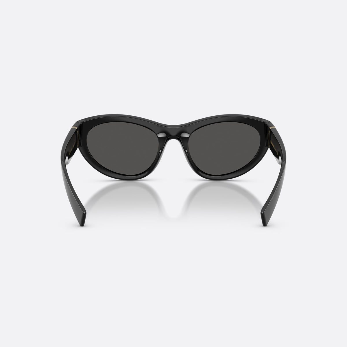 Ochelari de soare Dolce & Gabbana DG6207 501/87, cat eye negru, pentru femei, punte integrată simplă, logo al brandului pe braț, vedere din spate