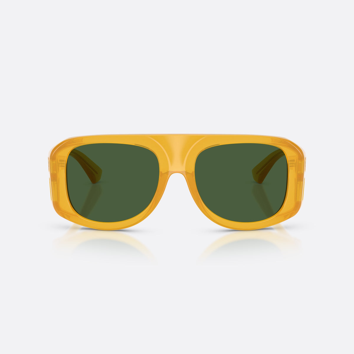 Dolce & Gabbana DG6208 652/71 sunglasses, havana pilot frame for men, plain integrated bridge, brand logo on temple, front view