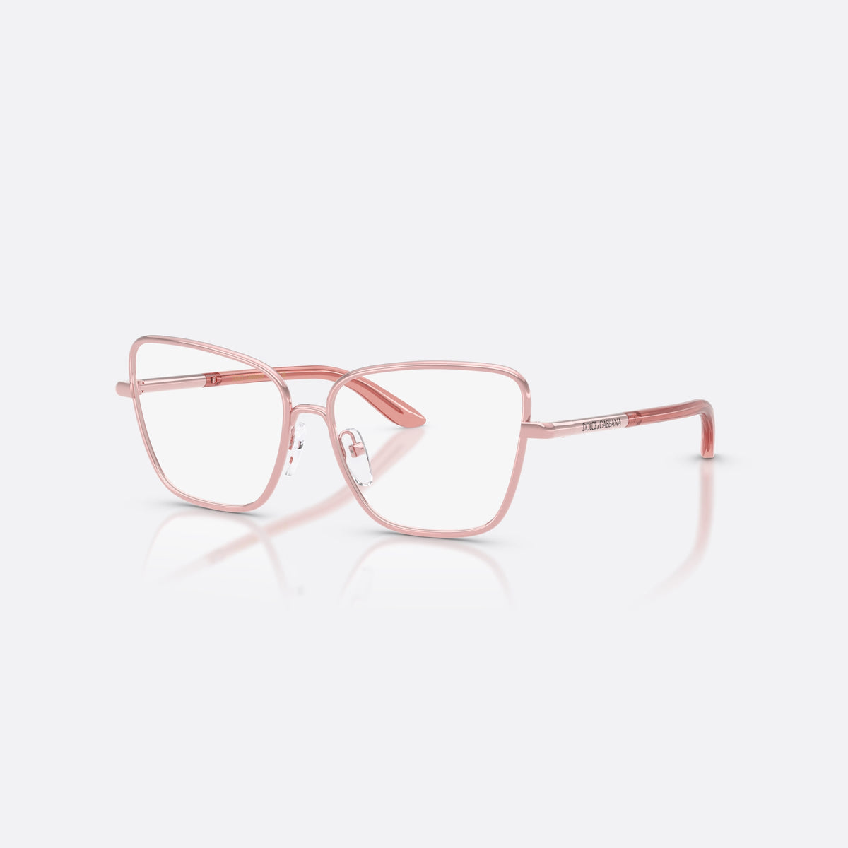 Rame ochelari de vedere Dolce & Gabbana DX1102 1361, fluture roz, pentru copii, punte în șa, literele brandului pe brațe, balamale metalice