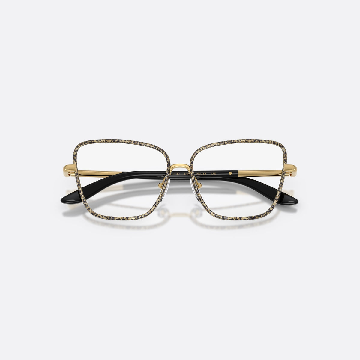 Dolce & Gabbana DX1102 1364 eyeglasses, gold butterfly frame for kids, metal saddle bridge, brand lettering on temples, folded