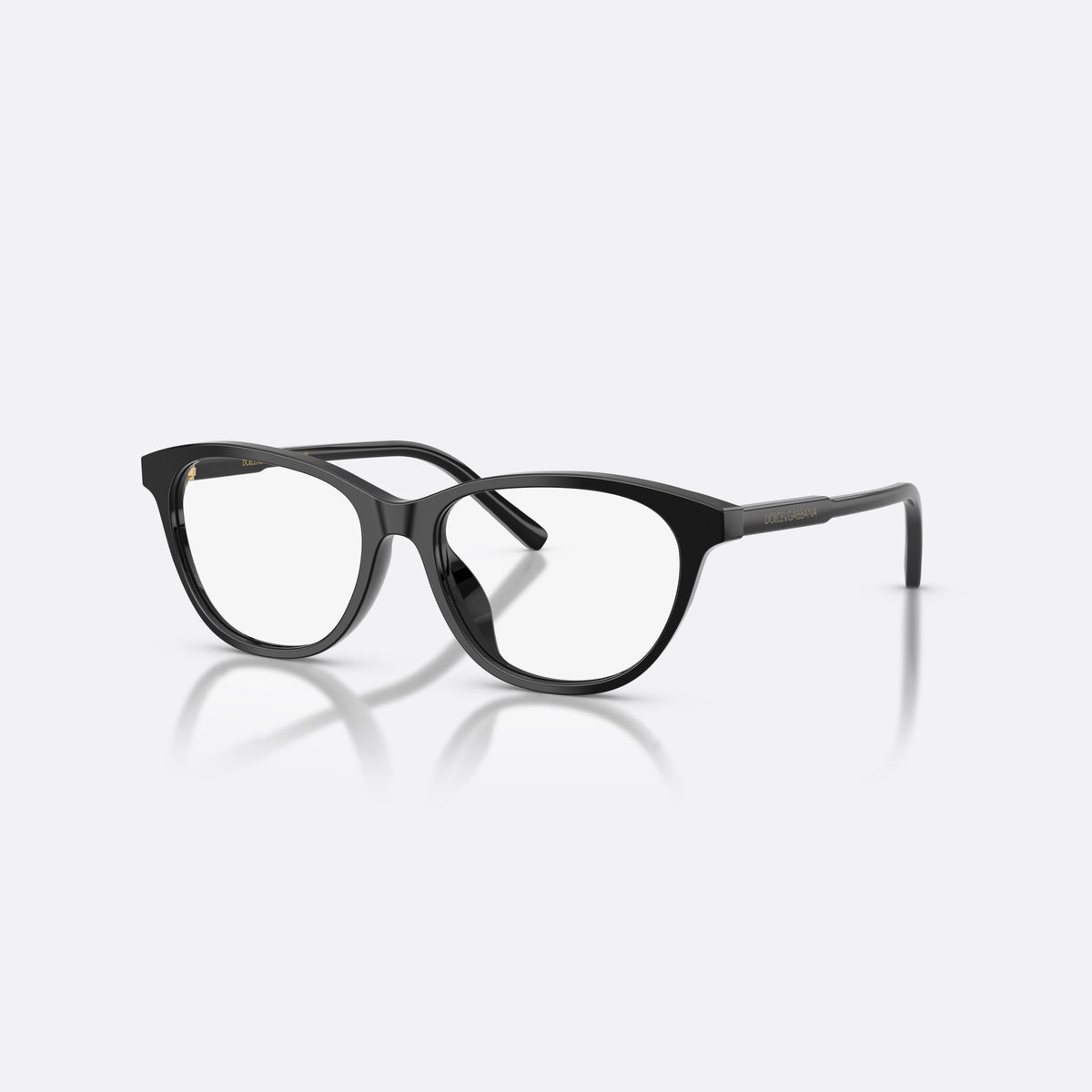 Rame ochelari de vedere Dolce & Gabbana DX3002 501, cat eye negru, pentru copii, punte integrată simplă, literele brandului pe brațe